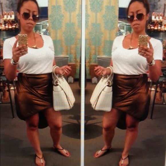 Asymmetrical bronze skirt - Picture 8 of 8